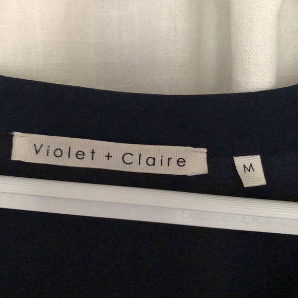 Navy v-neck blouse, M - Picture 3 of 3